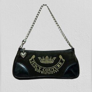 Vintage Juicy Couture Black Mini Purse Baguette Small Shoulder Purse